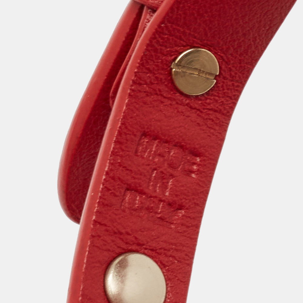VALENTINO Rockstud Leather Gold Tone Bracelet - Picture 5 of 6